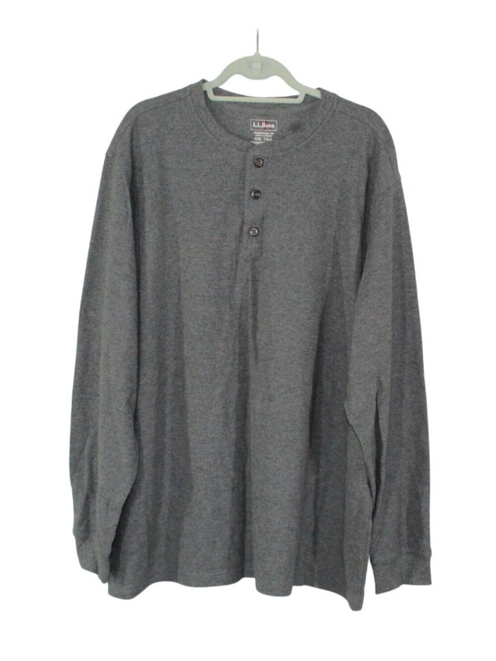 LL Bean Men Unshrinkable Mini Waffle Henley Long Sleeve Traditional Fit XXL Tall